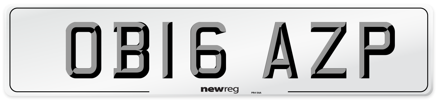 OB16 AZP Number Plate from New Reg